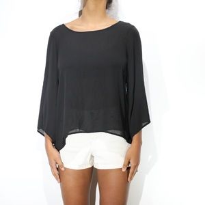 BLACK SHEER TOP